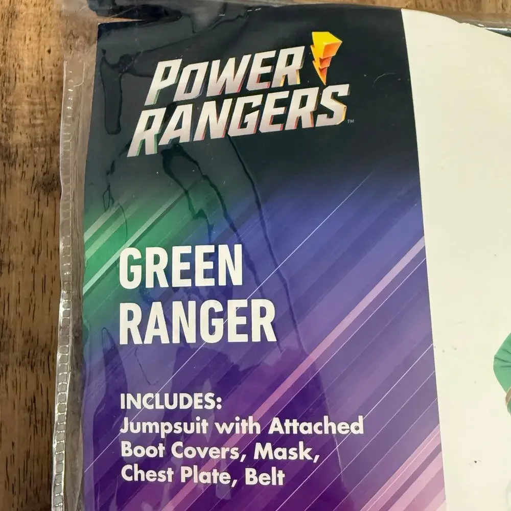 Green Power Rangers Costume Spirit Halloween 90s Retro Nostalgia Kid Medium 8-10